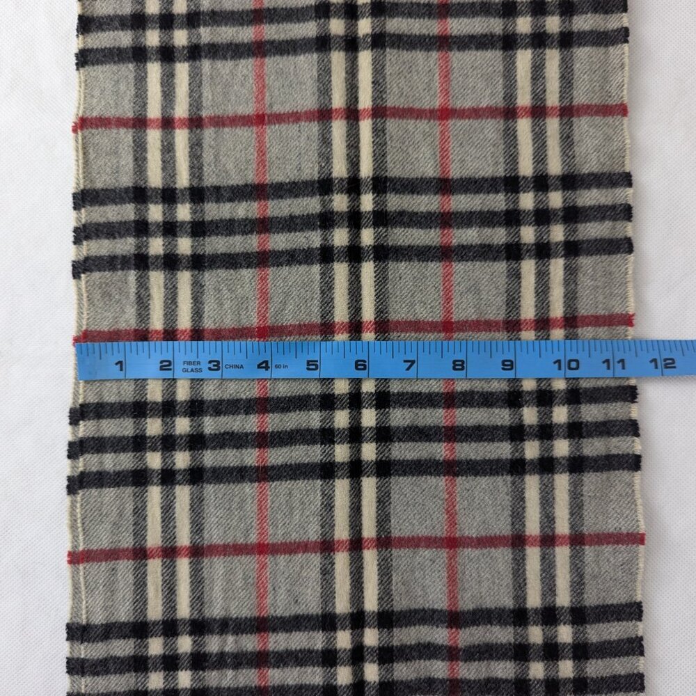 Burberry Designer Lambswool Scarf Gray | Unisex Check Pattern | Hot Deal - Picture 7 of 7